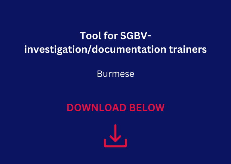 Myanmar: Tool for SGBV-investigation/documentation trainers (Burmese)